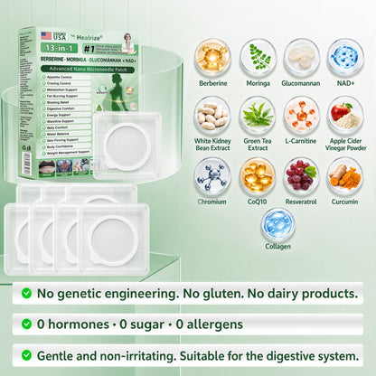 Officially Recommended 🚑 | Healrize® Berberine · Moringa · Glucomannan × NAD+ 13-in-1 Advanced Nano Microneedle Patch👨‍⚕️Once Daily · Visible Support in 7 Days · For Weight, Belly Fat, Loose Skin, Cravings & More🚀